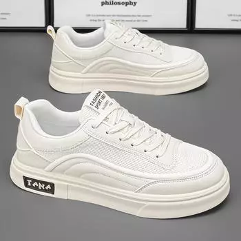 Men s board shoes, new classic fashion casual shoes, explosive sneakers, mesh breathable tide shoes, versatile little white shoes men 39 белый