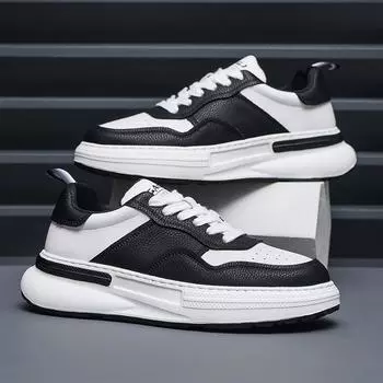 Men s board shoes white shoes panda shoes genuine leather casual violence bear versatile trend Wenzhou shoes 38 грязно-белый