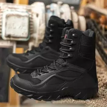 Men s Boot Combat Mens Ankle Boot Tactical Big Size Boot Male Shoes Work Safety Shoes Motocycle Outdoor Boots 39