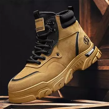Men s boots autumn and winter high-top Martin boots men s fleece leather locomotive tooling shoes men s outdoor 2024 new casual trendy boots 39