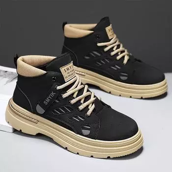 Men s boots autumn and winter new soft soled anti slip comfortable outdoor boots youth fashion casual boots Retro workwear boots 39