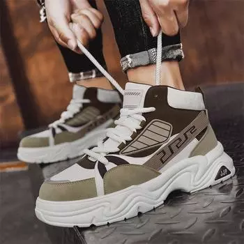 Men s boots Men s high-top lace-up platform men s shoes Short boots Men s locomotive boots Sports and leisure tooling boots 39