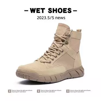 Men s Boots Winter Canvas Plush Warm High Top Comfortable Non Slip Outdoor Boots Lace Up Platform Short Boots Outdoor Shoes 38