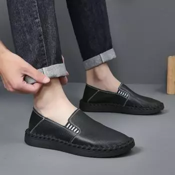 Мужские дышащие повседневные нескользящие туфли для вождения с мягкой подошвой и стременами для папы 37