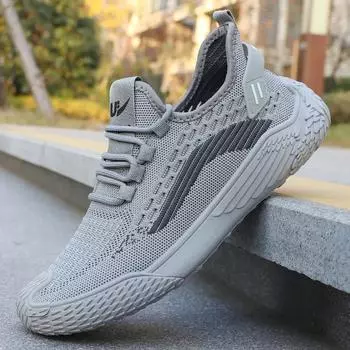 Men s breathable mesh knitted sports shoes fashionable multifunctional lightweight and soft soled spring summer running shoes 39