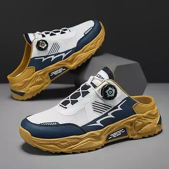 Men s breathable rotating shoelace slippers summer soft-soled non-slip outdoor casual sandals fashion youth Joker tide slippers 39