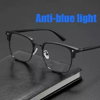Men s Business Blue Light Blocking Glasses Women s Half Frame Square Glasses Unisex Fashion Eyewear