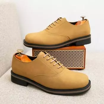 Men s business dress shoes 46 large size new men s casual leather shoes fashion retro British style wedding shoes 38