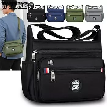Men s Business Leisure Backpack Men s Bag Large Capacity Multi Pocket Travel Shoulder Bag Commuter Crossbody Bag синий