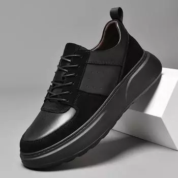 Men s Business Shoes black genuine leather Soft Moccasin Shoes Comfortable Casual Shoes Men Autumn Solid Black Men Sneakers 6.5