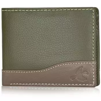 Men s Buttler Green Genuine Leather RFID Blocking Wallet for Men