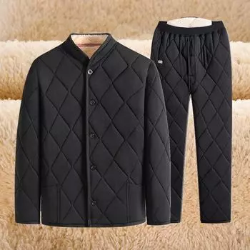 Men s Camel Velvet Padded Jacket Outer Wear Winter Thick Cotton Jacket Plus Velvet Warm Padded Jacket Suit XXXXXL