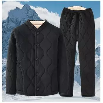 Men s Camel Velvet Padded Jacket Outer Wear Winter Thick Padded Jacket Dad Plus Velvet Thermal Underwear Padded Jacket Suit XXXXXL