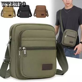 Men s Canvas Bag Versatile Multi Pocket Casual Shoulder Bag Large Capacity Outdoor Travel Crossbody Bag one size fits all чёрный