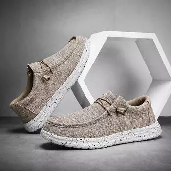 Men s Canvas Casual Shoes Summer Sports Shoes Comfortable and Lightweight Flat Shoes Lace Up Formal Shoes Adult Casual Shoes 39 чёрный