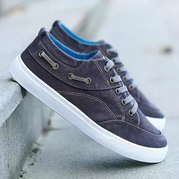 Men s Canvas Shoe Denim Mens Casual Shoes Sports Non-slip Flat Man Spring Summer Walking Vulcanized Sneakers Zapatos Para Hombre 39 чёрный