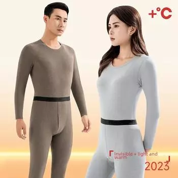 Men s Cashmere Thermal Underwear Set: Autumn/Winter Heat-Tech, Antibacterial Mulberry Silk Thermals Double Extra Large