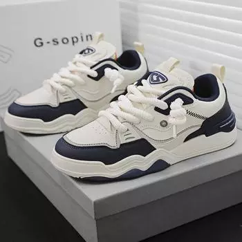 Men s casual board shoes autumn new niche Harajuku versatile sports shoes one pedal thick-soled wear-resistant running tide shoes 39