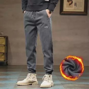 Men s Casual Elastic Waist Cuffed Pants - Trendy, Versatile, and Comfortable Sportswear XXL (80kg)