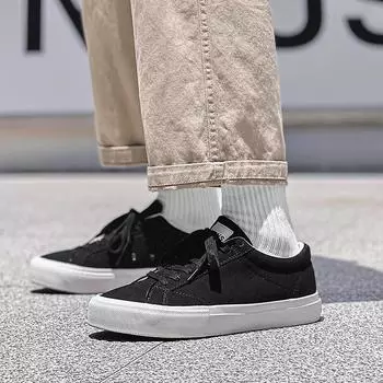 Мужские повседневные плоские парусиновые кроссовки для активного отдыха, однотонные, с закрытым носком, спортивные туфли для тенниса, мужские уличные туфли на шнуровке, вулканизированные 35 чёрный