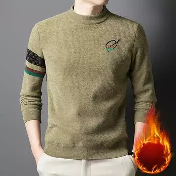Men s Casual Geometric-Pattern Knitted Sweater Crew Neck Pullover with Rib-Knit Details, Slight Stretch, Regular Fit Long Sleeve for Fall/Winter M
