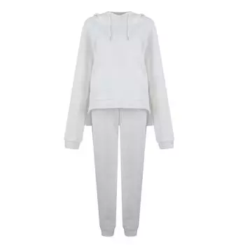 Men S Casual Hooded Sweatshirt Long Pants Set Casual Two-Piece Set L белый