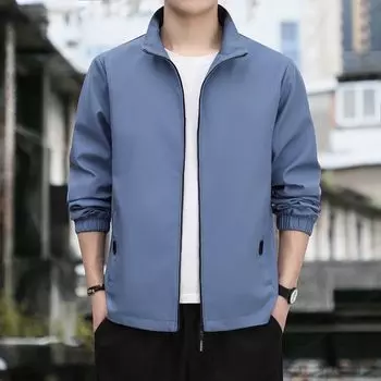 Men s Casual Jacket Autumn and Winter Men s Fleece Sports Loose Large Size Warm Jacket Middle-aged Clothes M