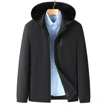 Мужская повседневная куртка, куртка для папы, куртка для мужчин среднего и пожилого возраста, деловая, весна и осень-зима 170 чёрный