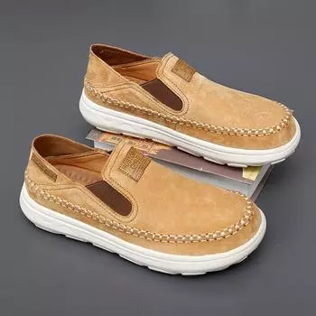 Men s Casual Leather Shoe Lightweight Business Men Shoes Comfortable Men s Driving Shoes Men s Loafers Sneakers 39 серый