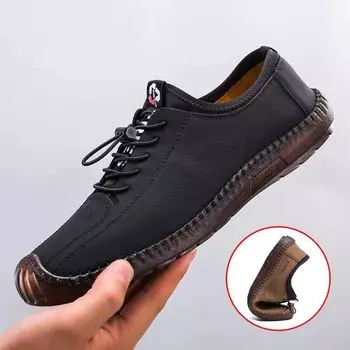Men s casual leather shoes 2024 spring and autumn new soft-soled soft-faced beef tendon sole non-slip trend shoes inner casual men s shoes 39
