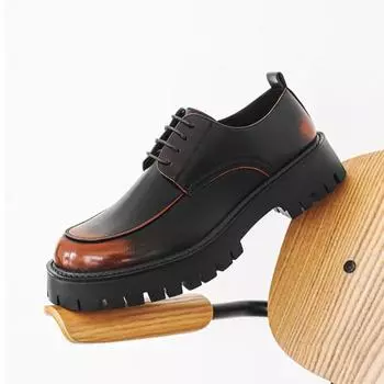 Men s Casual Leather Shoes Frenulum Business Casual Leather Shoes Men Platform Leather Shoes Wedding Shoe Zapatos Casuales 38 чёрный