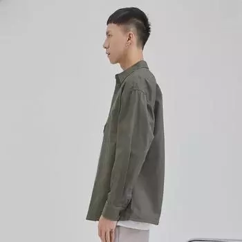 Men s Casual Loose Fit Pure Cotton Solid Color Long Sleeve Work Shirt for Spring/Summer 2025