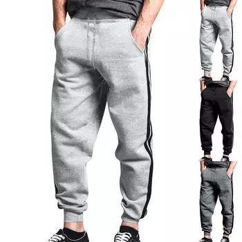 Men s Casual Pants Spring and Summer Sports Pants Casual Loose Ankle Pants S темно-серого