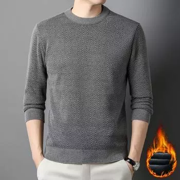 Men s Casual Round Neck Long Sleeve Sweater, Warm & Soft Polyester, Fashionable Solid Color, Regular Fit, for Running, Hiking & Outdoor Activities M верблюд