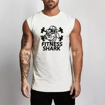 Men s casual running sleeveless vest, summer breathable fitness muscle shirt, gym fitness vest S