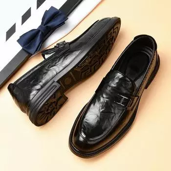 Men s casual shoes driving shoes trend soft leather soft sole Doudou shoes one pedal leather shoes men s foot lazy shoes 38