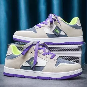 Men s Casual Shoes Elevated Trend Board Shoes Men s Sports Shoes Versatile Trendy Men s Shoes Platform Outdoor casual shoes 39 фиолетовый