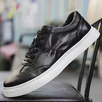 Мужская повседневная обувь Высококачественные черные кроссовки Мужские шнуровка Винтаж Натуральная кожа Мужские лоферы Повседневная Роскошная обувь Дизайнеры 42