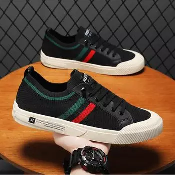 Men‘s Casual Shoes Luxury Sneakers for Men Light Mesh Breathable Outdoor Walking Loafers Male Flats Zapatos Para Hombres 39 бежевый