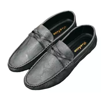 Men s Casual Shoes PU Leather Mens Classic Retro Buckle Loafers Moccasins Men Comfortable Outdoor Driving Flats Shoes 6.5