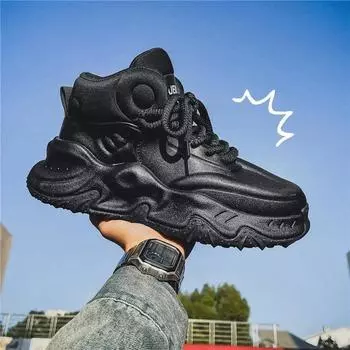 Men s casual shoes Trendy All-match outdoor shoe Anti-slip Wear-resistant mens shoe hiking shoe for men Casual sneakers Shoes 39 чёрный