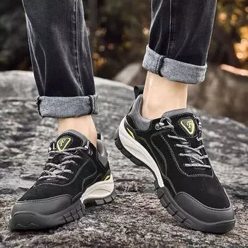 Men s Casual Shoes with Anti Slip Outsole Fashionable and Trendy Walking Shoes Low Cut Design, Outdoor Gray Hiking Sports Shoes 38 хаки