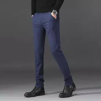 Men s Casual Slim Elastic Cotton & Linen Pants with Simple Open Pockets - Multi-Color Trousers 38 чёрный