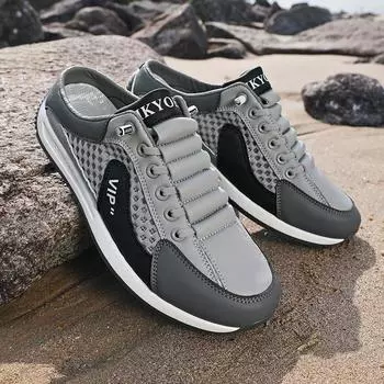 Men s Casual Slippers 2025 Summer Comfortable Anti Slip Mesh Breathable Men s Sports Shoes Lightweight Soft Soled Half Slippers 39