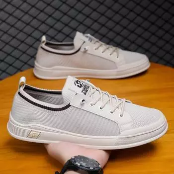 Men s Casual Sneakers Fashion Summer Mesh Breathable Slip-on Flats Shoes Men Comfortable Sports Casual Shoes Zapatillas Mujer 39 хаки