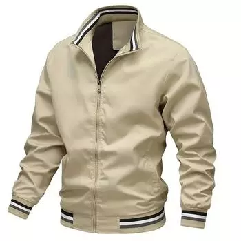 Men s Casual Sports Jacket New Stand-up Collar Zipper Jacket Zipper Jacket XS