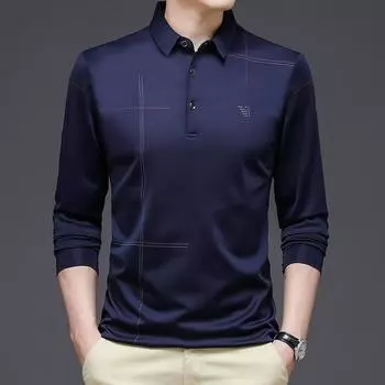 Men s Casual Striped Shirt - Comfortable Long Sleeve with Button Detail, Perfect for Spring & Fall M чёрный