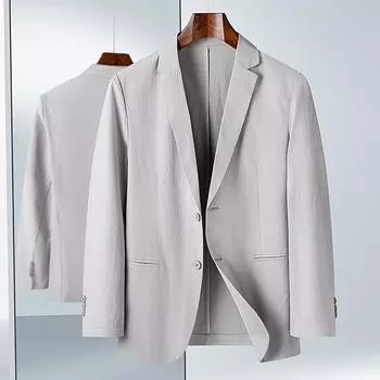 Мужской повседневный костюм весна-осень микроэластичный легкий роскошный деловой однотонный молодежный однобортный однослойный пиджак 170