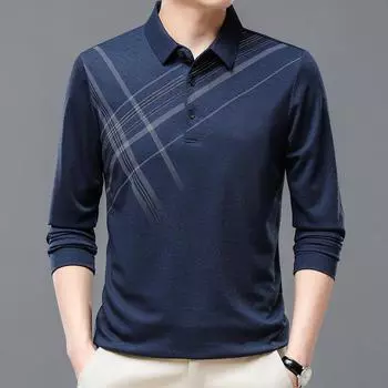 Men s Checkered Graphic Print Golf Shirt with Chest Pocket, Active Long Sleeve Lapel Shirt for Outdoor M темно-зеленого