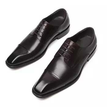 Men s classic Oxford Leather shoes Square toe leather shoes men s business dress shoes D439 38 коричневый